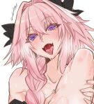  1boy ahegao astolfo_(fate) bite_mark bite_mark_on_thigh biting black_bow blush bow braid collarbone eyelashes fangs fate/apocrypha fate_(series) hair_bow hair_intakes hands_on_another&#039;s_thighs haoro holding_another&#039;s_leg josou_seme knees long_braid long_hair looking_at_viewer male_focus multicolored_hair open_mouth otoko_no_ko pink_hair purple_eyes saliva saliva_trail signature simple_background single_braid skin_fangs smile solo_focus streaked_hair sweat tongue tongue_out two-tone_hair white_background white_hair 