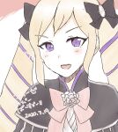  1girl aristocratic_clothes blonde_hair drill_hair elise_(fire_emblem) fire_emblem fire_emblem_fates looking_at_viewer multicolored_hair n_54 open_mouth purple_eyes purple_hair streaked_hair teeth twin_drills upper_teeth_only 