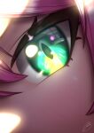  1girl absurdres close-up eye_focus green_eyes highres hololive mano_aloe pink_hair reflection signature solo sunlight user_gdfe7344 