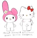 anthro breasts domestic_cat duo featureless_breasts featureless_chest featureless_crotch felid feline felis female flat_chested hello_kitty_(character) hello_kitty_(series) kittystarr lagomorph mammal my_melody nude onegai_my_melody sanrio slightly_chubby