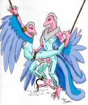 alyn_gryphon anthro archaeopteryx bdsm bodily_fluids bondage bound cum cum_inside dinosaucers dinosaur duo female genital_fluids low_res male male/female reptile scalie teryx_(dinosaucers) theropod