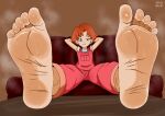  1girl barefoot feet foot_focus frances_(sonic_x) highres salmo_baliki sonic_(series) sonic_x sweaty_foot 