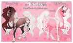 avamae avaxeya digital_media_(artwork) equid equine female feral fur hair hi_res hooves horn horse mammal meringue_(avamae) model_sheet mythological_creature mythological_equine mythology quadruped smile solo tail text unicorn