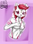 anthro black_nose epic_games female fortnite fur hair hi_res kimiko_five-tails nipples nude pink_body pink_eyes pink_fur pink_hair scar solo spike_the_furry white_body white_fur