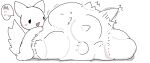 2010 4-bit :3 aliasing ambiguous_anthro ambiguous_gender ambiguous_pred ambiguous_prey anthro anthro_pred belly belly_on_ground big_belly biped blep blush chibi closed_smile digital_drawing_(artwork) digital_media_(artwork) english_description fluffy fluffy_tail full-length_portrait fully_inside fur hand_on_belly hand_on_own_belly heart_reaction heart_symbol huge_belly hyper hyper_belly imprint japanese_description monotone_arms monotone_background monotone_belly monotone_body monotone_face monotone_fur monotone_legs monotone_tail mouth_closed multiple_prey nattya nude on_ground portrait semi-anthro side_view simple_background siro_(nattya) sketch smile solo speech_bubble tail text tongue tongue_out translation_request unseen_prey vore white_arms white_background white_belly white_body white_face white_fur white_legs white_tail