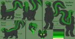 absurd_res anthro cherrychomps feral hi_res male mammal mephitid model_sheet open_mouth skunk solo syfer_(skunk) taur