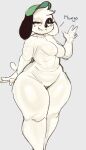  2024 anthro breasts canid canine canis digital_media_(artwork) doki_(character) domestic_dog featureless_breasts featureless_crotch female gikowinko huge_hips looking_at_viewer mammal solo thick_thighs wide_hips 