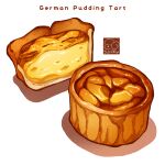  artist_logo food food_focus food_name highres no_humans original pastry pudding pudding_tart simple_background tart_(food) white_background yuki00yo 