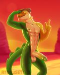  absurd_res alligator alligatorid anthro balls candy clothing crocodilian dessert digital_media_(artwork) erection food food_creature genitals glitch_productions gummigoo_(tadc) gummy_(food) gummy_creature hat headgear headwear hi_res living_candy looking_at_viewer male mammal nipples nude penis reptile ryokusetteh scalie smile solo the_amazing_digital_circus 