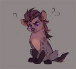  2022 ambiguous_gender azzai brown_body brown_fur brown_hair brown_markings dated disney female_(lore) feral fur glistening glistening_eyes hair hyena jasiri_(the_lion_guard) mammal markings paws purple_eyes quadruped question_mark shaded simple_background sitting sketch solo spots spotted_body spotted_fur spotted_hyena tail the_lion_guard the_lion_king watermark 
