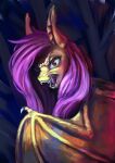  2020 absurd_res bat_pony bat_wings bodily_fluids ear_tuft equid eyelashes female flutterbat_(mlp) fluttershy_(mlp) friendship_is_magic hair hasbro hi_res long_ears long_hair mammal membrane_(anatomy) membranous_wings my_little_pony open_mouth pink_hair red_eyes saliva sharp_teeth teeth terrafomer tuft wing_claws wings yellow_body 