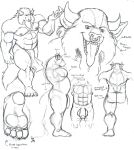  2013 2_horns 4_toes 5_fingers abs anthro areola biceps big_butt big_feet big_muscles biped bison bottomwear bovid bovine butt canid canine canis claws clothed clothing crux_(artist) english_text facial_piercing feet finger_claws fingers flaccid fluffy fluffy_tail foreskin fur genitals glans graphite_(artwork) horn humanoid_genitalia humanoid_hands humanoid_penis hybrid loincloth loincloth_only long_fur male mammal model_sheet multiple_poses musclegut muscular muscular_anthro muscular_male nipples nose_piercing nose_ring notes nude open_mouth paws pecs pencil_(artwork) penis piercing plantigrade pose quads ring_piercing shaboigan solo standing tail text toe_claws toes topless traditional_media_(artwork) walking wolf 