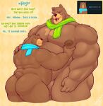 2024 age_difference anthro anthro_on_anthro areola back_muscles barazoku bear belly biceps big_belly big_butt big_muscles big_pecs blush butt claws dialogue duo duolingo english_text eyes_closed falstaff_(duolingo) fan_character father_(lore) father_and_child_(lore) father_and_son_(lore) featureless_crotch flustered frown fur hand_on_chest hand_on_pecs hand_on_shoulder hi_res hotdogsauau hug huge_belly huge_butt huge_muscles huge_pecs huge_thighs incest_(lore) looking_away male male/male mammal mature_anthro mature_male musclegut muscular muscular_anthro muscular_male nipples nude open_mouth open_smile overweight overweight_anthro overweight_male parent_(lore) parent_and_child_(lore) parent_and_son_(lore) pec_grab pecs scarf simple_background size_difference smile son_(lore) standing tan_background text thick_thighs tuft