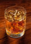  alcohol canvas_texture commentary_request cup drink drinking_glass faux_traditional_media food food_focus glass highres ice ice_cube no_humans original realistic sadajiro table whiskey wooden_table 