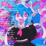 1:1 2024 abstract_background anthro anthrofied asian_clothing black_bottomwear black_clothing black_shirt black_skirt black_topwear blue_body blue_ears blue_fur blue_hair blue_tail bottomwear bow_(feature) clothed clothing colored colored_nails cute_fangs ear_bow east_asian_clothing eeveelution english_text epitome_(giyuyuchan) eye_bags eyelashes female female_anthro fingers front_view fully_clothed fur generation_6_pokemon giyuyuchan hair half-length_portrait heart_pupils heart_symbol hi_res holding_knife holding_object humanoid_hands japanese_clothing japanese_school_uniform kemono kerchief knife looking_at_viewer lyrics mammal monotone_hair monotone_tail multicolored_body multicolored_fur nails neckerchief nintendo open_mouth open_smile pink_eyes pink_inner_ear pink_nails pink_tongue pokemon pokemon_(species) pokemorph ponytail portrait pupils ribbons school_uniform serafuku shaded shiny_pokemon shirt signature skirt smile solo standing sylveon tail text tongue topwear two_tone_body two_tone_fur uniform white_body white_fur white_pupils yandere