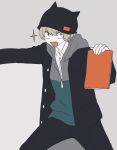 1boy animal_hat blonde_hair book cat_hat collared_shirt constricted_pupils hat holding holding_book hood hood_down hoodie jacket long_sleeves maco22 male_focus open_mouth original shirt short_hair smile solo 