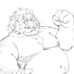  2024 anthro belly big_belly furipon humanoid_hands kemono male mammal moobs navel overweight overweight_male simple_background solo suid suina sus_(pig) white_background wild_boar 