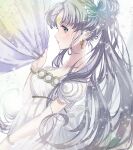  absurdres bishoujo_senshi_sailor_moon blush bracelet dress earrings green_eyes hatigatunoneko highres jewelry long_hair pink_lips pink_nails princess_serenity solo white_dress 