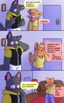  anthro blush blushing_profusely clothed clothing comic dialogue digital_media_(artwork) domestic_cat duo ear_piercing english_text facial_piercing felid feline felis fur furniture grey_body grey_fur hair hi_res hybrid juno_(sleepywozzy) male male/male mammal matt_(sleepywozzy) mature_anthro mature_male muscular muscular_anthro muscular_male nose_piercing nose_ring orange_body orange_fur piercing ring_piercing sleepywozzy smile sofa text topwear 