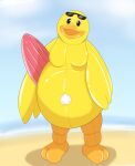  absurd_res ambiguous_gender anatid anseriform anthro avian bird bound clothing duck encasement extremius_amphibious eyewear eyewear_on_head hi_res inflatable pool_toy rubber rubber_clothing rubber_duck rubber_suit solo sunglasses sunglasses_on_head surfboard tagme 