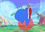  absurd_res anthro avian belly big_belly bird bloated bubble burping chuckling clothing floating_object gluttony hand_behind_back hand_on_belly hat headgear headwear hi_res king king_dedede kirby&#039;s_return_to_dream_land kirby_(series) male mandro22 navel navel_outline nintendo obese obese_anthro obese_male overweight overweight_anthro overweight_male pecs penguin robe royalty rumbling_stomach sitting sitting_on_object solo stuffing stuffing_(food) 