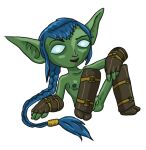  alpha_channel blue_hair boots breasts causticutie clothing elf female footwear genitals gloves green_body green_skin hair handwear humanoid humanoid_pointy_ears mostly_nude nipples not_furry pussy simple_background sitting small_breasts solo stealth_elf_(skylanders) transparent_background 