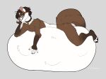  anthro big_(disambiguation) cmitchell collar domestic_ferret eyewear flat_colors glasses hi_res hyper male mammal mustela mustelid musteline redrick solo true_musteline victim vore 