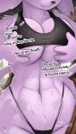 2024 4_fingers abs absurd_res anthro anthrofied areola areola_slip arm_tuft artist_name big_breasts black_clothing black_nose black_panties black_topwear black_underwear bodily_fluids bra breast_squish breasts clothing collarbone crotch_tuft dialogue digital_media_(artwork) eeveelution english_text espeon female fingers forked_tail front_view fur generation_2_pokemon hand_on_breast hand_on_own_breast hands_on_own_breasts hi_res holding_breast navel nintendo nipple_outline ozoneserpent panties pink_areola pink_body pink_fur pokemon pokemon_(species) pokemorph shoulder_tuft smile solo sports_bra squish standing sweat tail text topwear tuft underwear unusual_anatomy unusual_tail url 