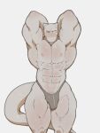  abs anthro barazoku biceps big_muscles bulge charcoalwaffle26 clothed clothing detailed_bulge looking_at_viewer male muscular muscular_anthro muscular_male pecs solo species_request standing thong thong_only topless underwear underwear_only 