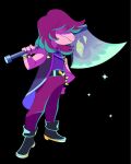  2020 4_fingers anthro axe belt black_background bracelet clothing deltarune digital_media_(artwork) dinosaur female fingers footwear freckles hair hair_over_eyes hi_res jewelry luaudrey melee_weapon pink_body purple_hair reptile scalie shoes simple_background smile solo spiked_bracelet spikes standing susie_(deltarune) undertale_(series) video_games weapon 