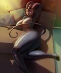  absurd_res bed big_breasts breasts butt demon demon_humanoid female furniture gadthegod hi_res humanoid not_furry nude pillow solo spade_tail 