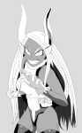  absurd_res animal_humanoid clothed clothing female greyscale hair hi_res humanoid lagomorph lagomorph_humanoid leotard leporid_humanoid looking_at_viewer mammal mammal_humanoid miruko monochrome my_hero_academia rabbit_humanoid redcrystal simple_background smile smiling_at_viewer solo tan_body white_hair 