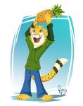  anthro cheetah clothing felid feline food fruit hoodie male mammal pandapaco pineapple plant solo topwear 