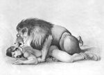  bestiality duo felid feral genitals human human_on_feral interspecies licking lion male male/male mammal muscular muscular_male outside pantherine penis simple_background tongue tongue_out unknown_artist white_background 