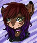  ally_(pewpewpewpie) anthro arrhythmical bust_portrait domestic_cat felid feline felis female hair mammal portrait smile solo 