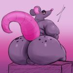  absurd_res anthro balls big_butt butt cellulite curvy_figure digital_media_(artwork) drugs eye_moisturizer freckles freckles_on_butt genitals gradient_background hi_res huge_butt looking_at_viewer male mammal monochrome murid murine nude overweight overweight_anthro overweight_male pink_tail purple_body rat rodent simple_background solo stoned stoner_rat_(sssonic2) substance_intoxication thick_thighs wide_hips 