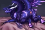  anal chivaran dildo dragon female feral genitals hi_res pawpads paws purple_body pussy sex_toy solo wings 