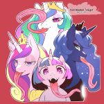  1:1 2022 cold-blooded-twilight digital_media_(artwork) english_text equid equine female friendship_is_magic group half-closed_eyes hasbro hi_res horn long_tongue looking_at_viewer mammal my_little_pony narrowed_eyes open_mouth princess_cadance_(mlp) princess_celestia_(mlp) princess_luna_(mlp) simple_background text tongue tongue_out twilight_sparkle_(mlp) unicorn 