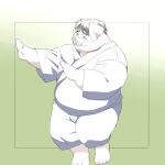  2022 anthro asian_clothing belly big_belly clothing dancing domestic_pig east_asian_clothing hi_res inunoshippo japanese_clothing kemono male mammal overweight overweight_male solo suid suina sus_(pig) 