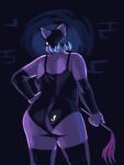 anthro butt catty_(undertale) dominatrix dracozhilla felid feline female hi_res humanoid looking_at_viewer looking_back mammal rear_view slightly_chubby solo undertale_(series) whip