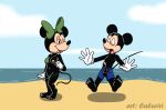 2023 anthro artist_name balls beach bikini black_body black_fur black_nose blush breasts caluriri circumcised clothing cloud countershading disney duo erection eyelashes feet female fur genitals gloves half-closed_eyes handwear male male/female mammal mickey_mouse minnie_mouse mouse murid murine narrowed_eyes navel nipples one_eye_closed open_mouth penis pink_tongue pussy rodent sand seaside sky surprise swimming_trunks swimwear tail tan_body tan_countershading teasing toes tongue undressing water