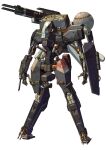  boss_fight cyborg glowing highres joy_(cyber_x_heaven) mecha metal_gear_(series) metal_gear_sahelanthropus no_humans robot science_fiction simple_background solo standing weapon white_background 