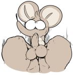  2018 balls big_ears digital_media_(artwork) elchilenito fear male mammal mouse penis rodent simple_background solo thick_thighs white_background 