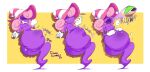 absurd_res belly big_belly blush bodily_fluids clothing female ghost hair hat headgear headwear hi_res humanoid koopa_shell mario_bros nintendo paper_mario pink_hair popawheelie3 purple_body rumbling_stomach shell solo spirit sweat turtle_shell vivian_(mario) vore