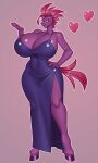 &lt;3 absurd_res anthro anthrofied big_breasts blue_eyes breasts broken_horn clothing dress equid equine female friendship_is_magic fur hair hasbro hi_res hooves horn huge_breasts mammal my_little_pony my_little_pony:_the_movie_(2017) nauth purple_body purple_fur purple_hair solo tempest_shadow_(mlp) unicorn