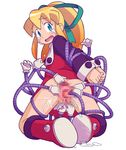  ass censored highres kakuchou looking_back mechanical_arm pussy pussy_juice rockman rockman_(classic) roll solo spread_pussy tears 