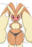  anthro blush brown_body clothed clothing female hi_res looking_at_viewer lopunny nintendo pok&eacute;mon pok&eacute;mon_(species) solo thick_thighs underwear underwear_only video_games 