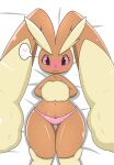  anthro blush brown_body clothed clothing female hi_res looking_at_viewer lopunny nintendo pok&eacute;mon pok&eacute;mon_(species) solo underwear underwear_only video_games 