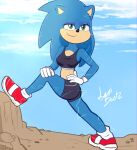  absurd_res anthro blue_body bottomwear breasts clothed clothing crossgender digital_media_(artwork) eletricity eulipotyphlan female footwear gloves handwear hedgehog hi_res lexibeetz makeup mammal sega shoes smile solo sonic_the_hedgehog sonic_the_hedgehog_(film) sonic_the_hedgehog_(series) sportswear stretching stretching_legs topwear video_games 