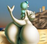  absurd_res anthro anus back_boob beach big_breasts big_butt blue_eyes blue_hair breasts butt female genitals hair hi_res huge_breasts huge_butt nintendo nude pok&eacute;mon pok&eacute;mon_(species) primarina pussy seaside solo starstrikex thick_thighs video_games white_body wide_hips 